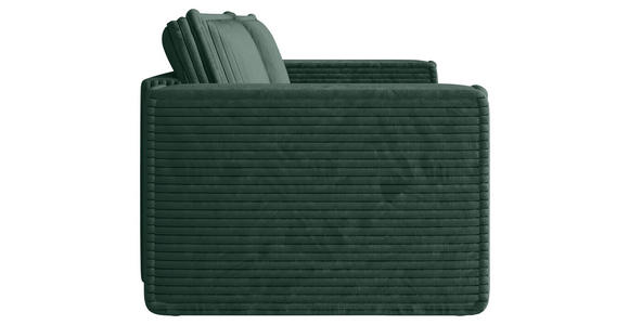 SCHLAFSOFA Cord Dunkelgrün  inkl. Zierkissen, Bettkasten, Schlaffunktion  - Dunkelgrün/Schwarz, MODERN, Kunststoff/Textil (250/68/104cm) - Xora