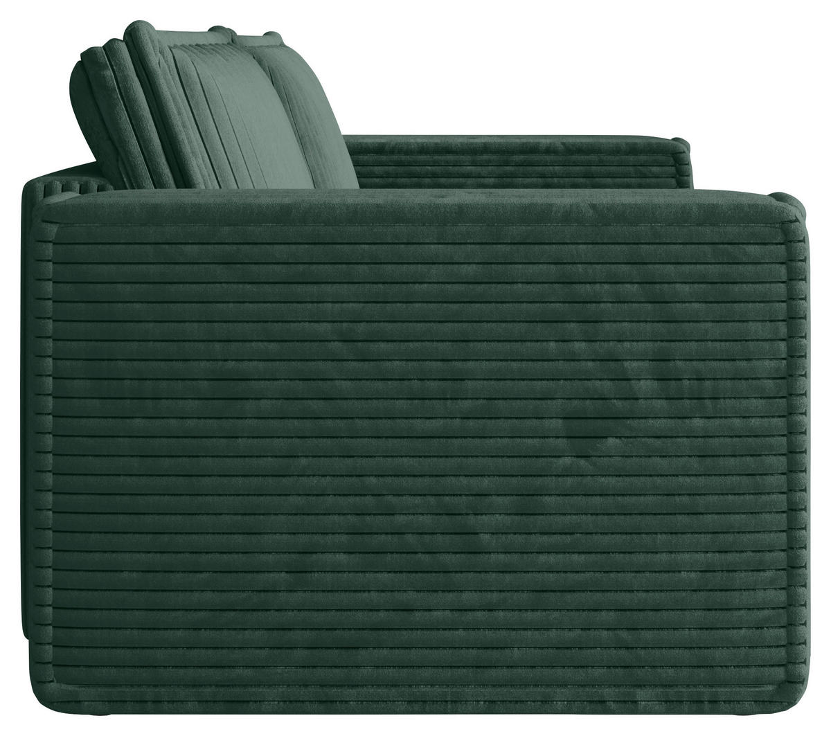 SCHLAFSOFA Cord Dunkelgrün  inkl. Zierkissen, Bettkasten, Schlaffunktion  - Dunkelgrün/Schwarz, MODERN, Kunststoff/Textil (250/68/104cm) - Xora