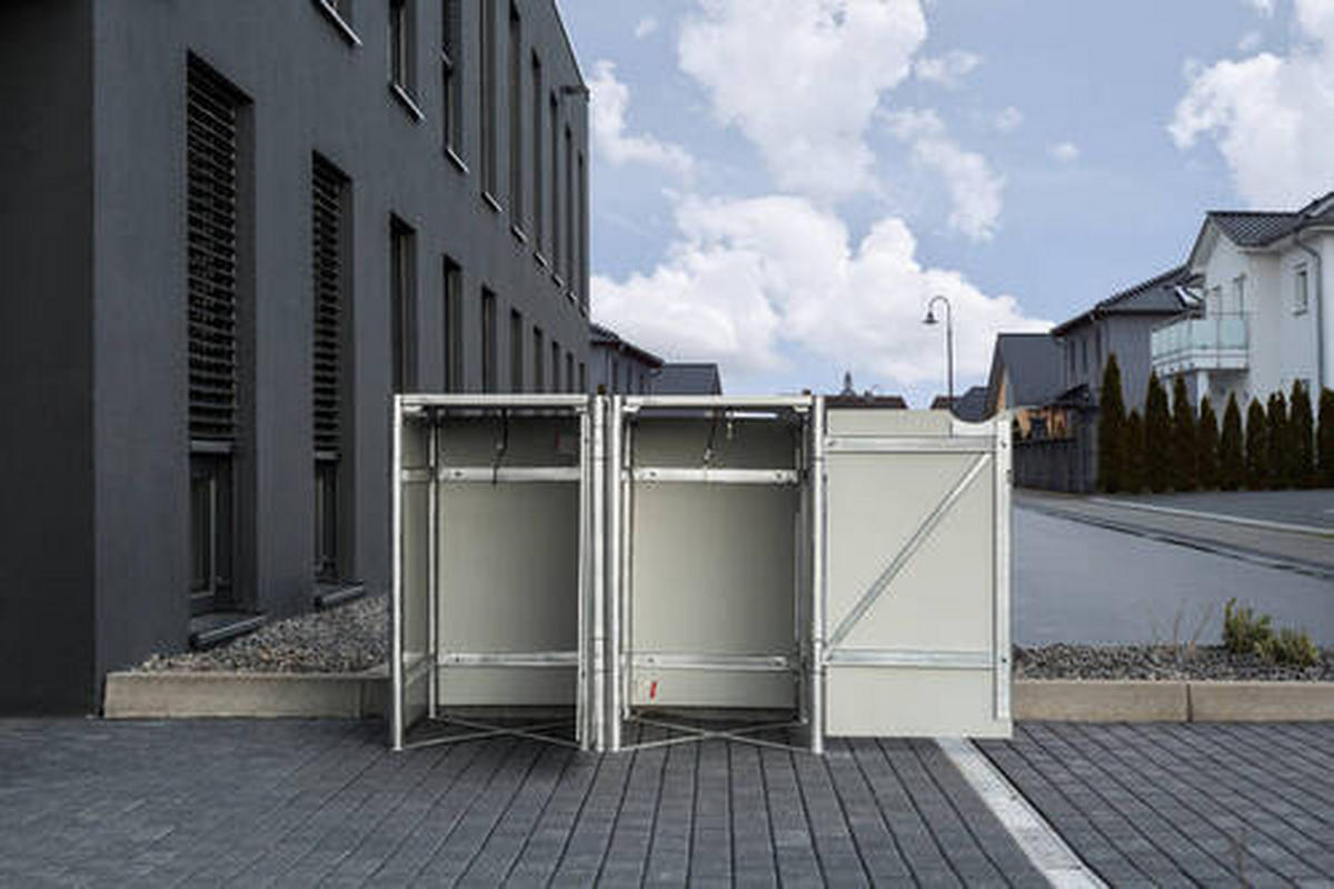 MÜLLTONNENBOX - Schwarz, Basics, Metall (139,4/115,2/80,7cm) - Ambia Garden