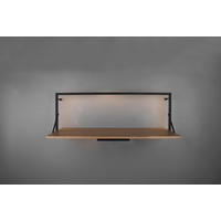 POLICA ZIDNA prirodne boje, crna  drvo, metal  - prirodne boje/crna, Basics, drvo/metal (80/32,5/30cm)