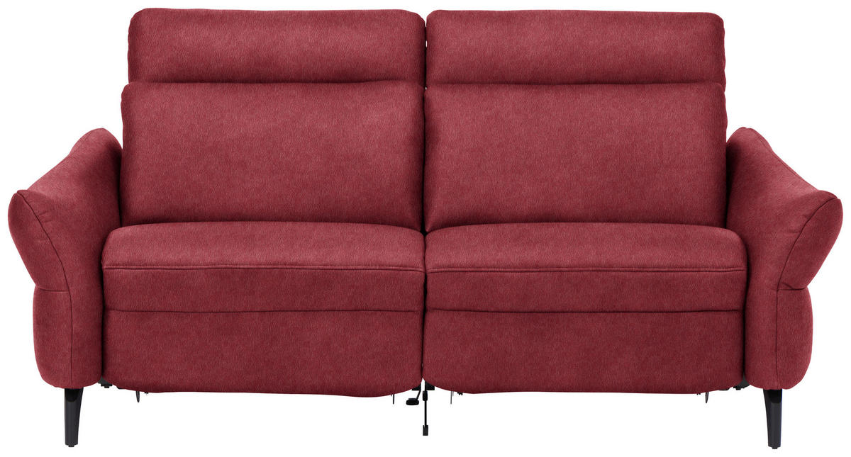 2-SITZER-SOFA in Leder Weinrot  - Anthrazit/Weinrot, Design, Leder/Metall (187/92/97cm) - Himolla Komfortklass