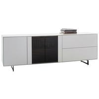 LOWBOARD Weiß  213/61/49 cm  - Anthrazit/Weiß, Design, Glas/Holz (213/61/49cm) - Schöner Wohnen