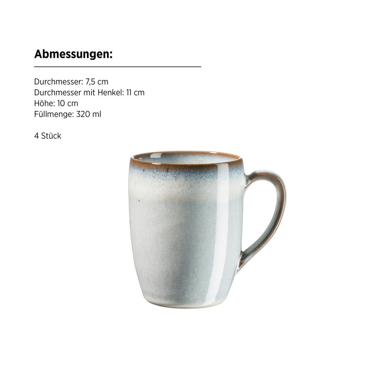 FRÜHSTÜCKSSERVICE SMOKY'S  - Grün, Basics, Keramik - Mäser