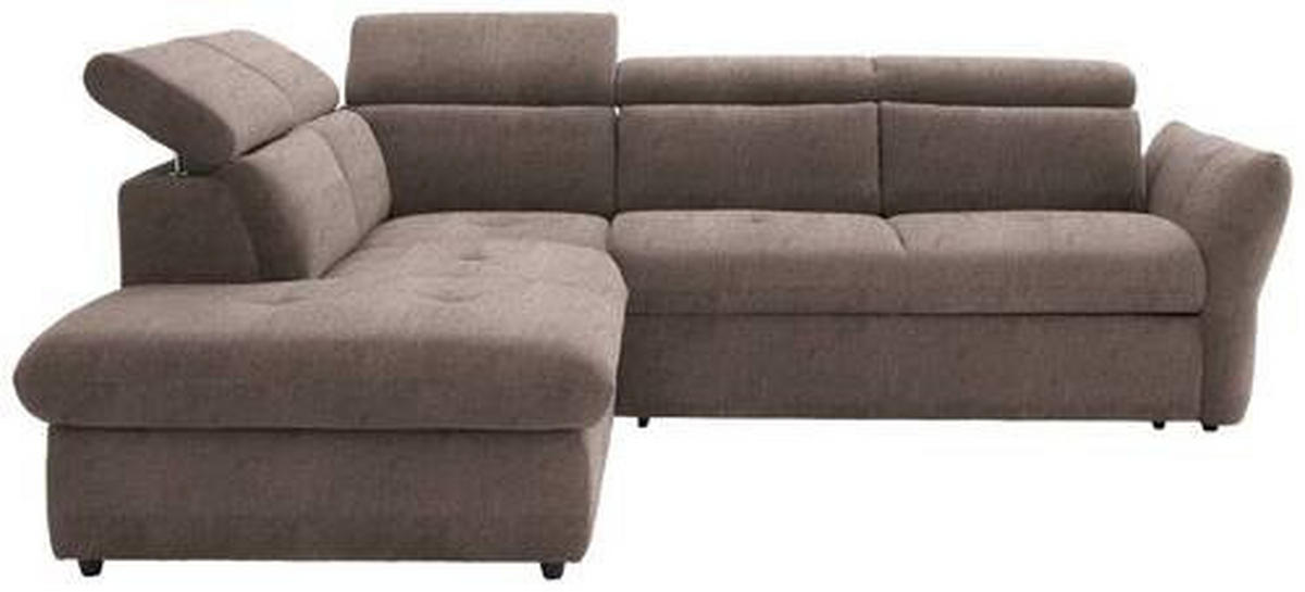 ECKSOFA in Webstoff Taupe  224/254 cm  - Taupe/Schwarz, Design, Kunststoff/Textil (224/254cm) - Stylife