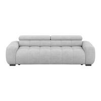 BIGSOFA Webstoff Hellgrau  - Hellgrau/Schwarz, Design, Kunststoff/Textil (248/77-97/108cm) - Welnova