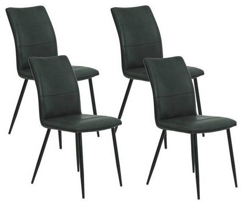 STUHL-SET Mikrofaser Anthrazit  - Anthrazit/Schwarz, MODERN, Textil/Metall (44/87/57cm) - MID.YOU