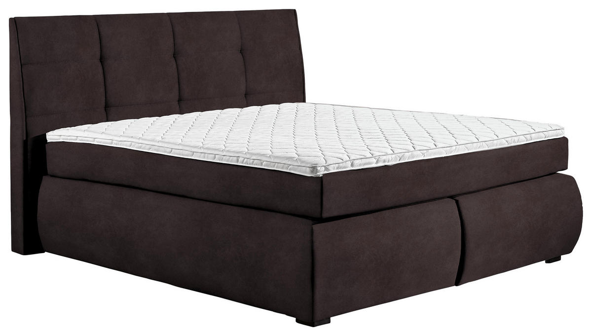BOXSPRINGBETT 160/200 cm  in Dunkelbraun  - Wengefarben/Dunkelbraun, Konventionell, Holz/Textil (160/200cm) - Xora