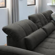ECKSOFA  in Flachgewebe Dunkelgrau  341/204 cm  - Dunkelgrau/Schwarz, Design, Textil/Metall (341/204cm) - Xora