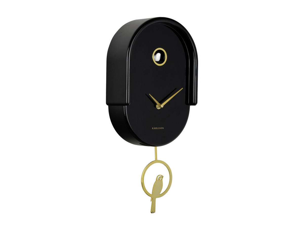 WANDUHR  Schwarz Hochglanz  - Schwarz Hochglanz, Basics, Kunststoff (42/20cm) - Karlsson