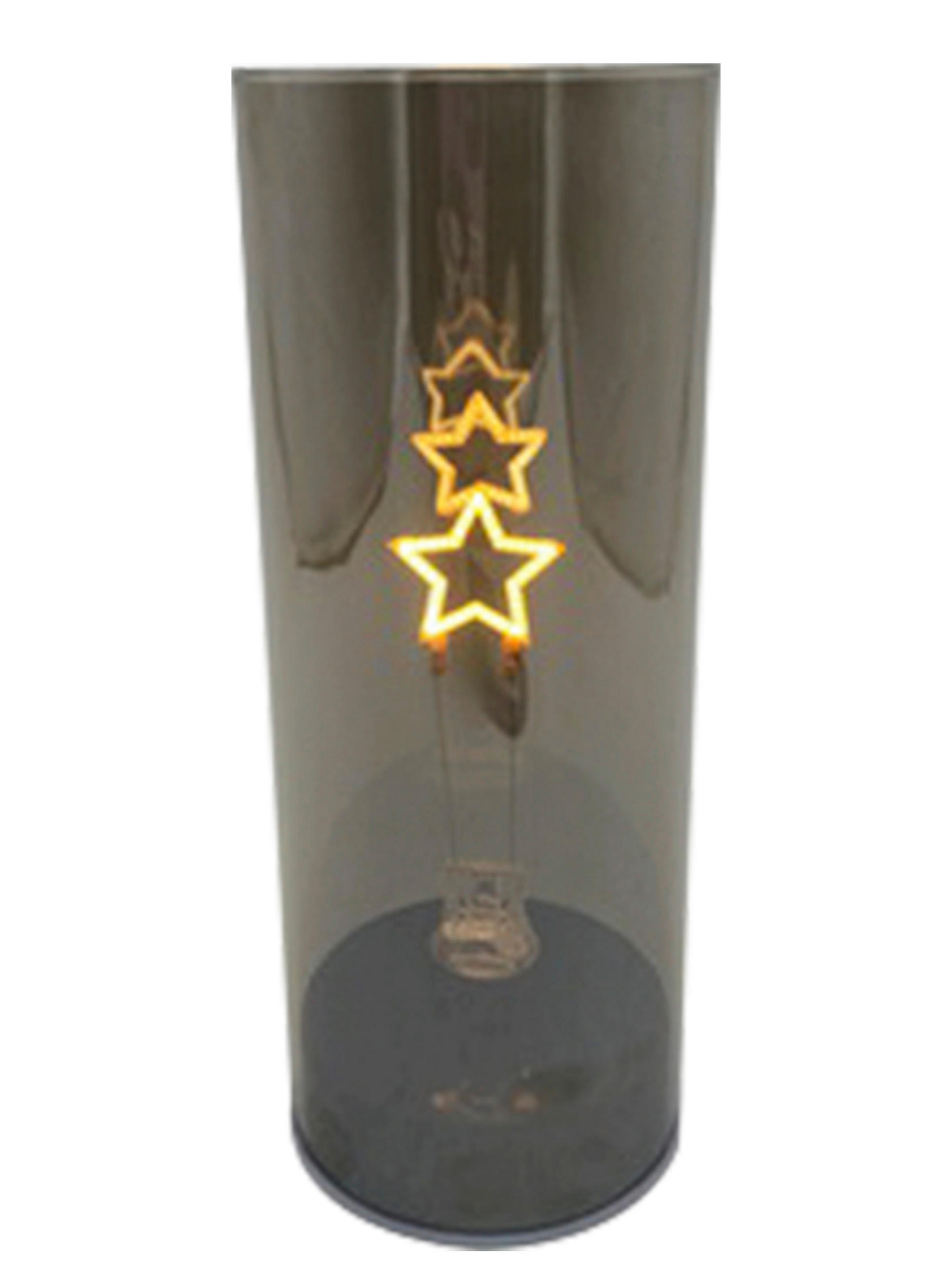 LED-WINDLICHT  - Grau, Design, Glas (8/20cm) - X-Mas