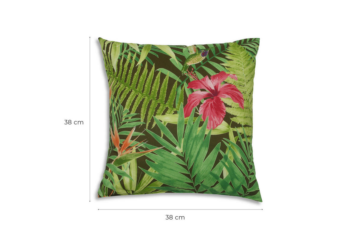 ZIERKISSENSET 2-teilig 38/38 cm  - Dunkelgrün/Hellgrün, Basics, Textil (38/38cm)