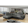 ECKSOFA in Textilgeflecht Grau, Schwarz  203/272 cm  - Chromfarben/Schwarz, Design, Textil/Metall (203/272cm) - MID.YOU