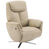 MASSAGESESSEL Echtleder Lederlook Taupe    - Taupe/Chromfarben, Design, Leder/Textil (79/110/85cm) - Livetastic
