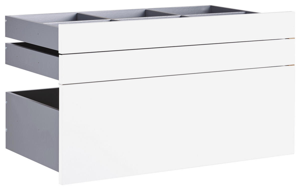 Set De Sertare 90,9/50,3/46,8 cm   - alb lucios intens, Konventionell, material pe bază de lemn (90,9/50,3/46,8cm) - Hom`in