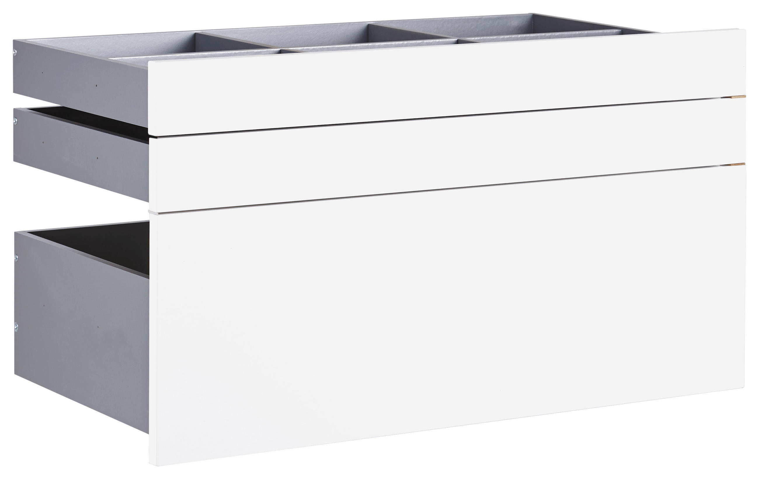 Hom`in Schubladenset Weiß Hochglanz 90.9x50.3x46.8 cm
