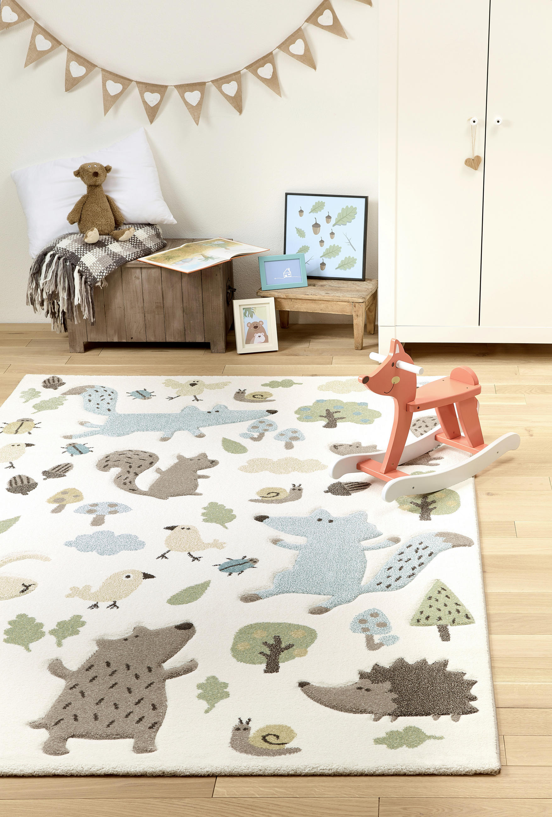 Thumbnail - Sigikid Kinderteppich Sigikid Forest, Mehrfarbig, Textil, Tier, rechteckig, 80x150 cm, Textiles Vertrauen - Oeko-Tex®, H...