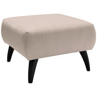 HOCKER Lederlook Beige  - Beige/Schwarz, MODERN, Holz/Textil (66/44/66cm) - Livetastic