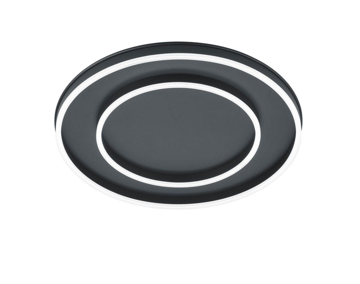 LED-DECKENLEUCHTE 59,5/7,5 cm   - Schwarz, Design, Kunststoff/Metall (59,5/7,5cm) - Helestra