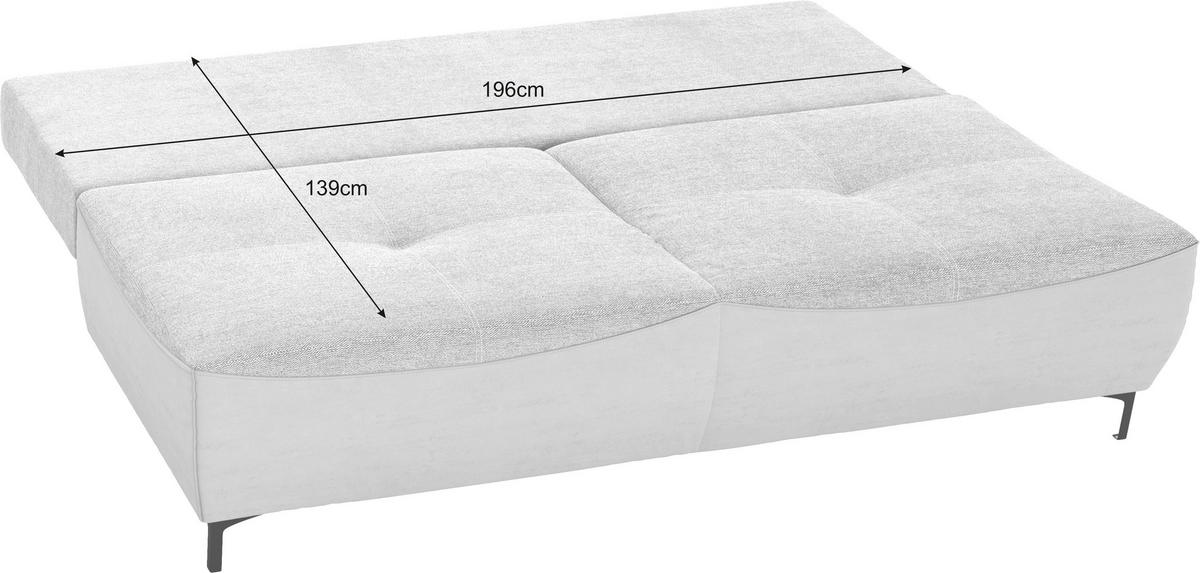 SCHLAFSOFA Struktur Rostfarben  - Rostfarben/Schwarz, Design, Textil/Metall (197/94/96cm) - MID.YOU