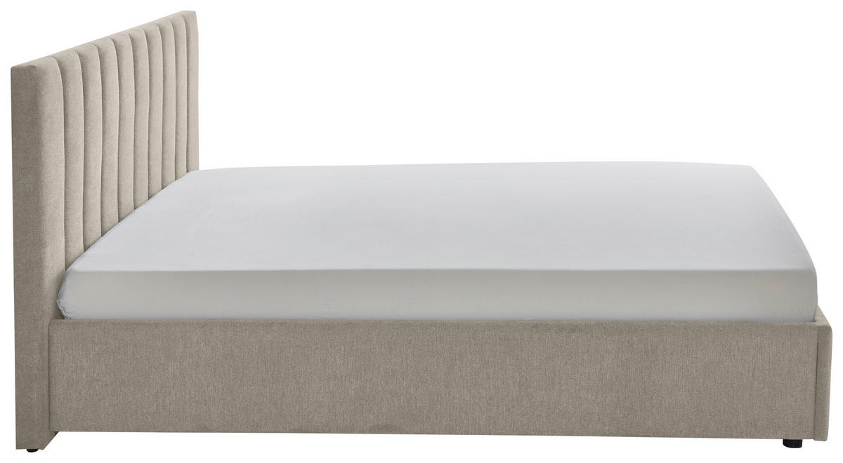 POLSTERBETT 140/200 cm  in Beige  - Beige/Schwarz, Design, Holz/Textil (140/200cm) - Boxxx
