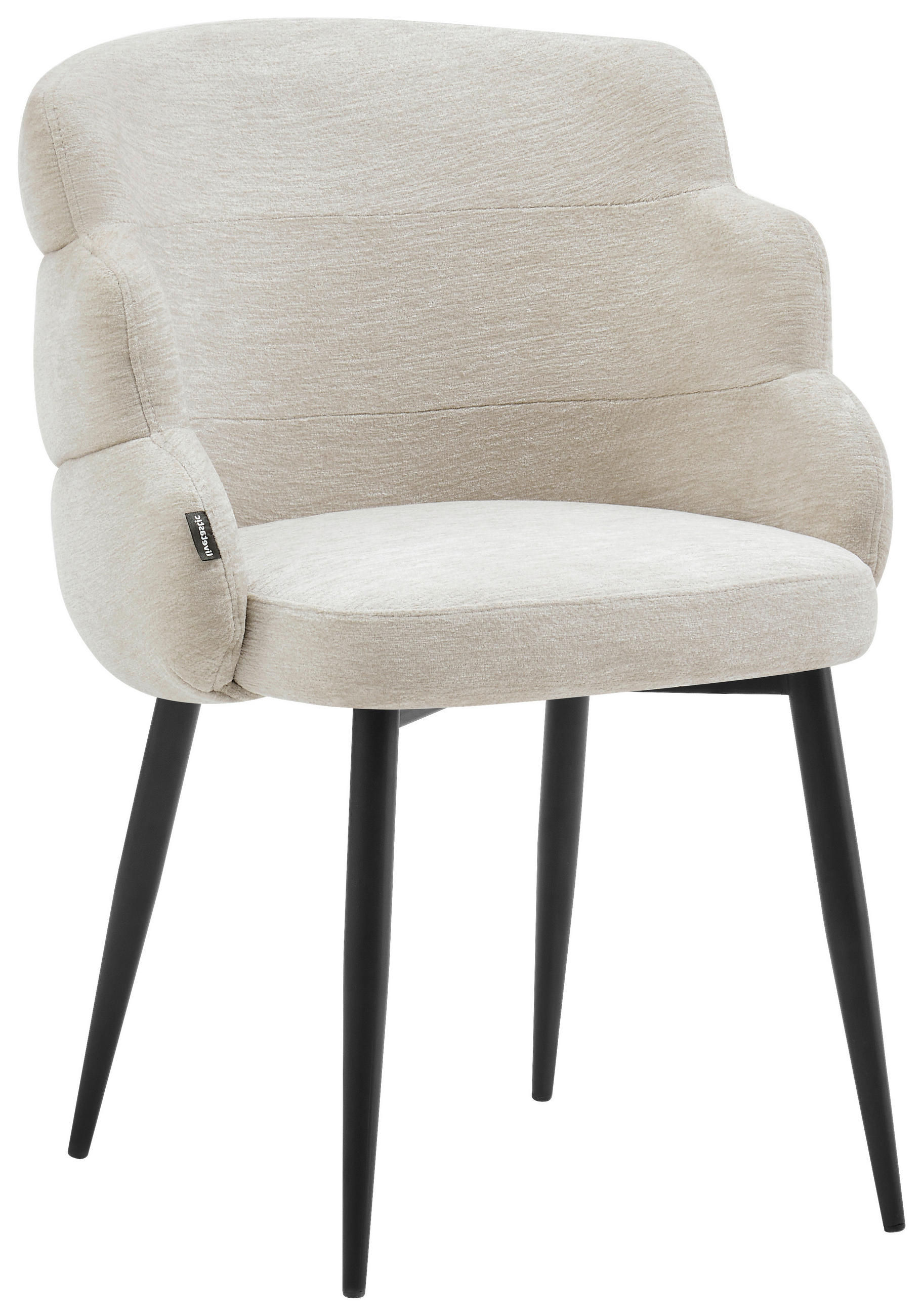 VIERFUßSTUHL - Beige/Schwarz, MODERN, Holz/Textil (60,5/82/61cm) - Livetastic