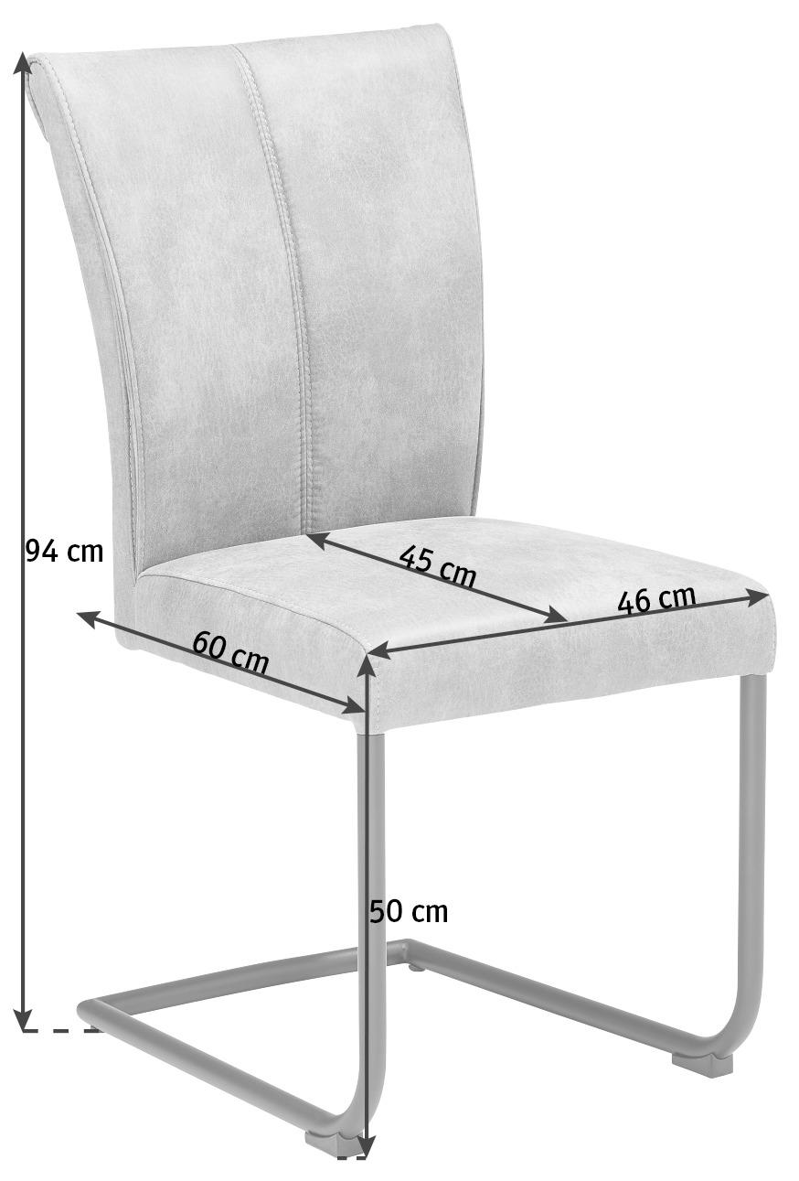 SCHWINGSTUHL  in Mikrofaser  - Hellbraun/Schwarz, Natur, Textil/Metall (46/94/60cm) - Valdera