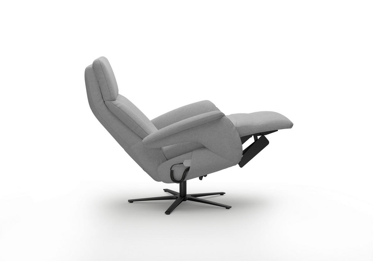 RELAXSESSEL TV TRIPLE SEVEN XTRA LARGE XL Mikrofaser Kopfteilverstellung, Fußteilverstellung, Rücken echt    - Schwarz/Grau, Basics, Textil/Metall (86/120/86cm) - Sit & More