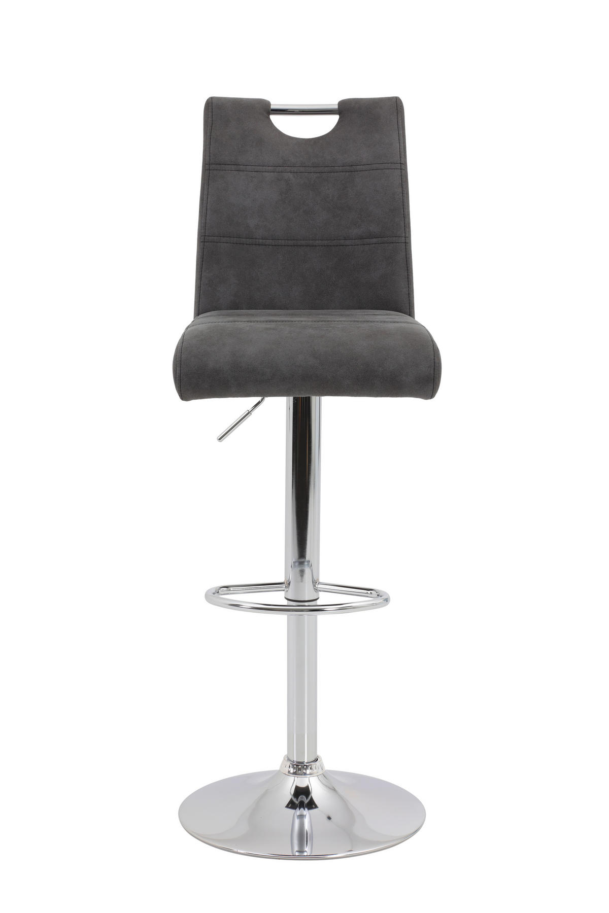 BARHOCKER in Metall, Textil Anthrazit  - Chromfarben/Anthrazit, MODERN, Textil/Metall (40/97-119/50cm) - MID.YOU