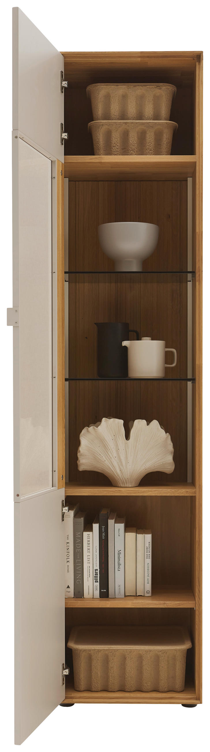 VITRINE  in massiv Wildeiche Kaschmir, Wildeiche - Kaschmir/Wildeiche, Design, Glas/Holz (46,9/205,5/37,1cm) - Dieter Knoll