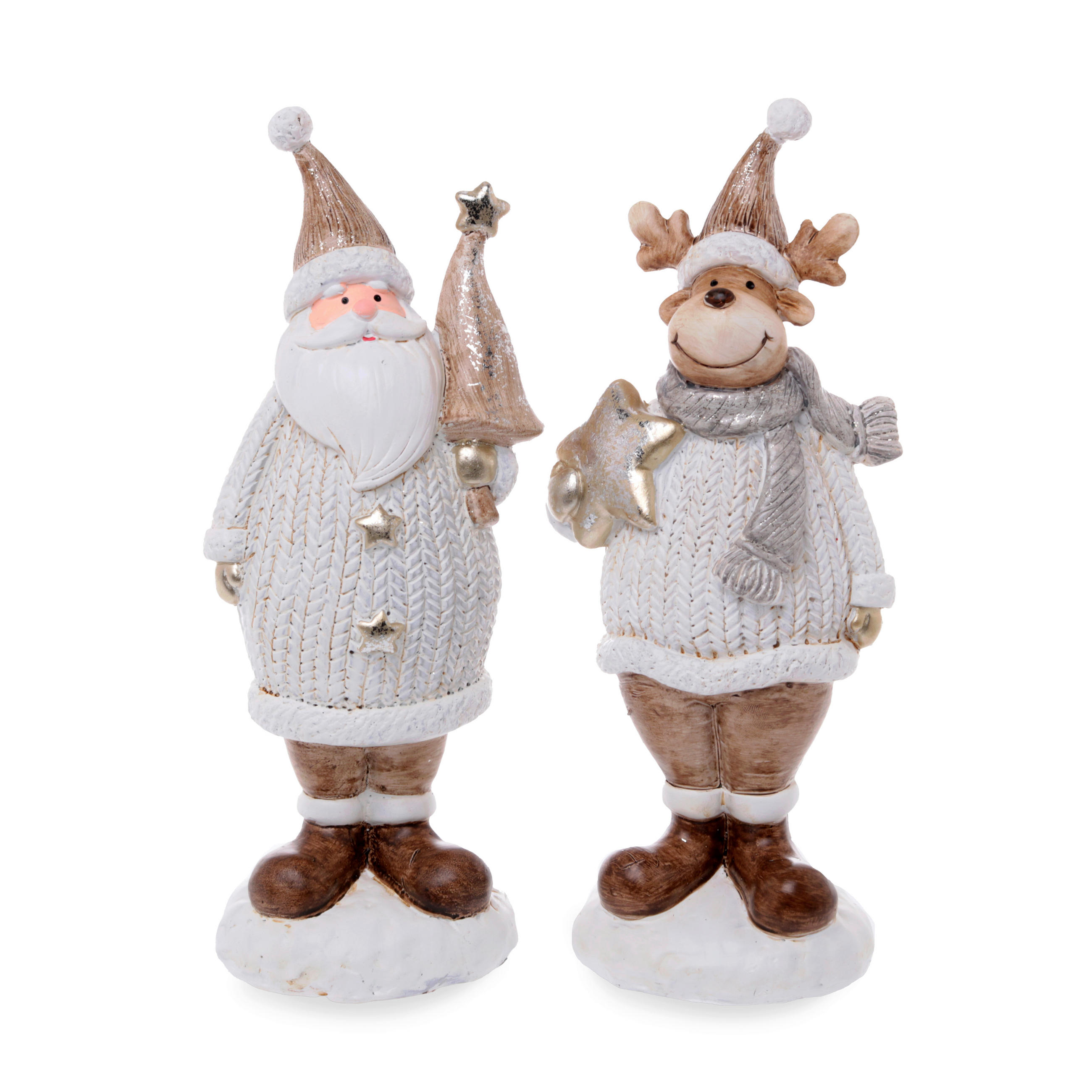 WEIHNACHTSFIGUR - Champagner/Silberfarben, LIFESTYLE, Kunststoff (9,5/6,5/23,3cm)