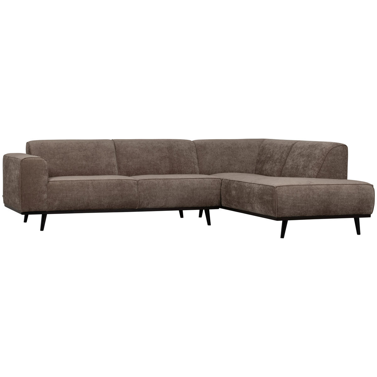 ECKSOFA Statement Taupe gerippt  - Taupe/Schwarz, Design, Holz/Textil (274/210cm) - Livetastic