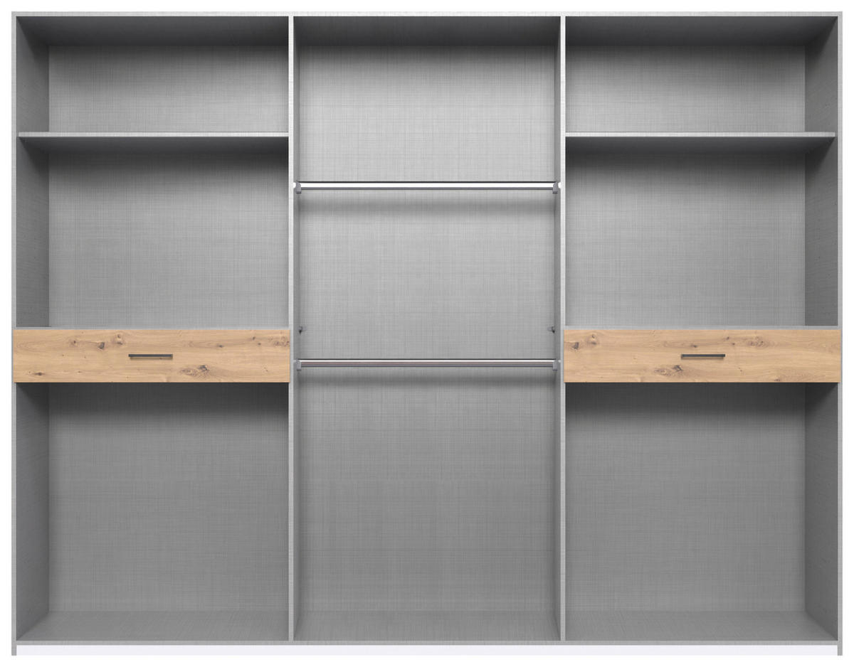 DREHTÜRENSCHRANK  in Graphitfarben, Eiche Artisan  - Schwarz/Graphitfarben, KONVENTIONELL, Glas/Holzwerkstoff (270/208/58cm) - Carryhome