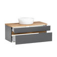 WASCHTISCHKOMBI 101 cm  - Graphitfarben/Weiß, Natur, Keramik/Holzwerkstoff (101cm) - Xora