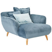 XXL-FÅTÖLJ i textil petrol  - mintgrön/bokfärgad, Design, trä/textil (120/85/150cm) - MID.YOU