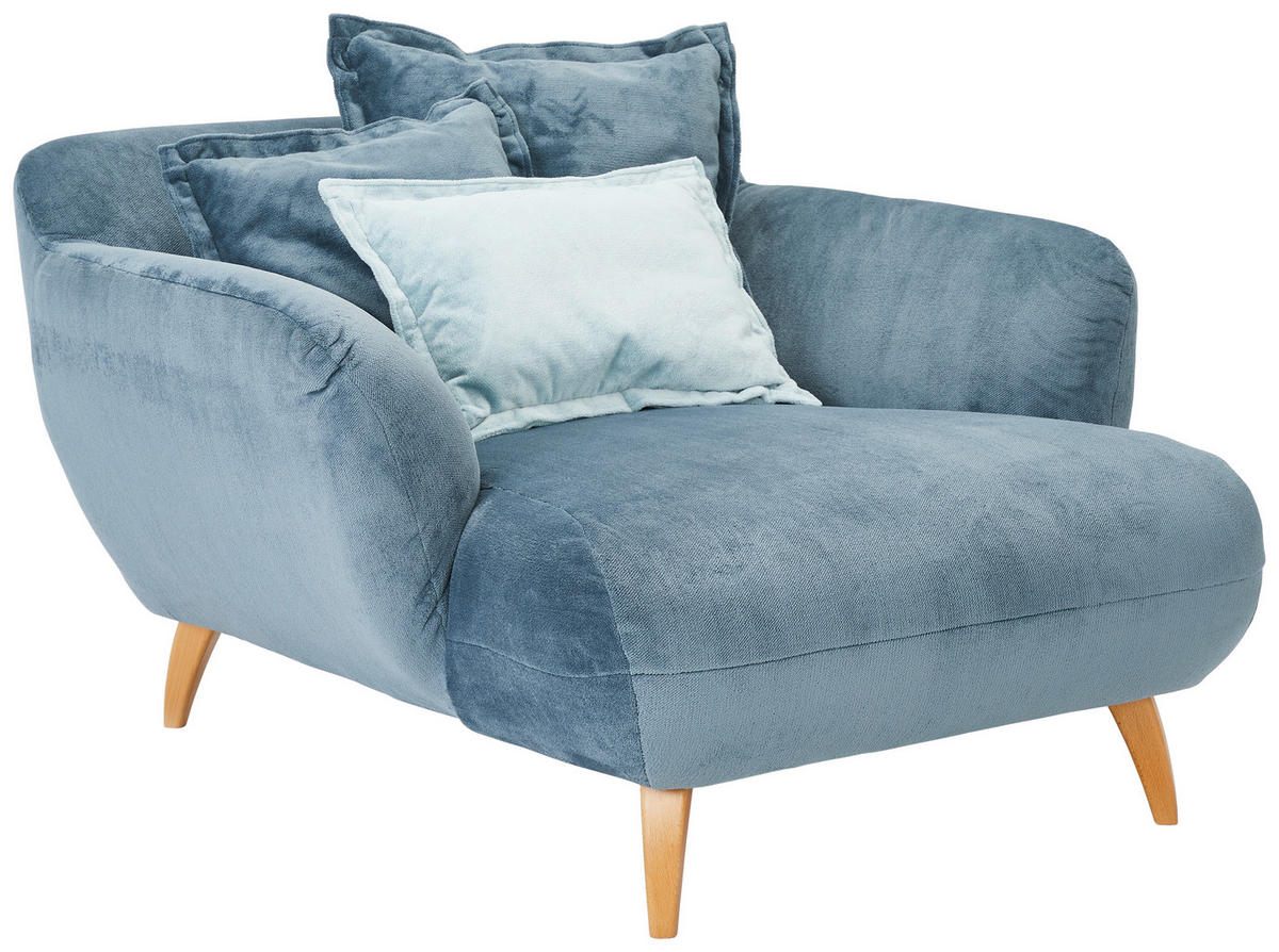 XXL-SESSEL - Buchefarben/Petrol, Design, Holz/Textil (120/85/150cm) - Carryhome