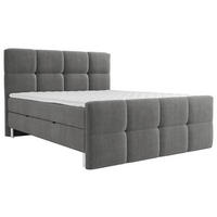Pat Tip Boxspring Fără Arcuri, 140/200 cm, gri - culoare crom/gri, Modern, lemn/metal (140/200cm) - Esposa