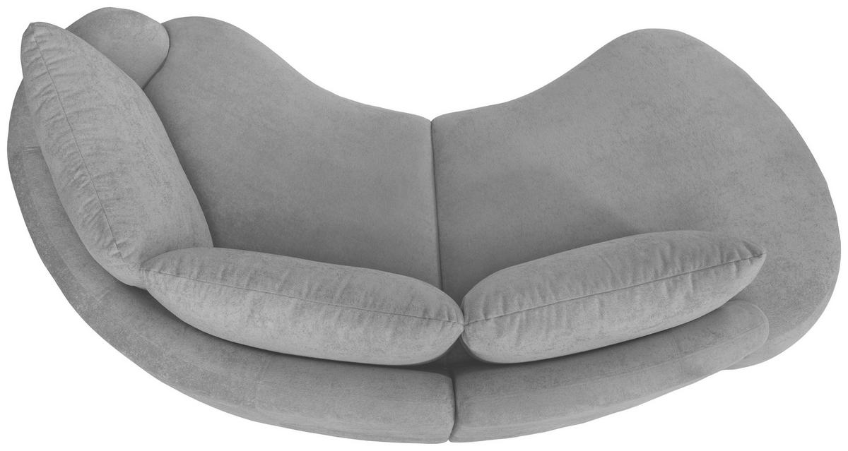 ECKSOFA in Mikrofaser Silberfarben  - Silberfarben/Schwarz, Modern, Kunststoff/Textil (250/139cm) - Livetastic