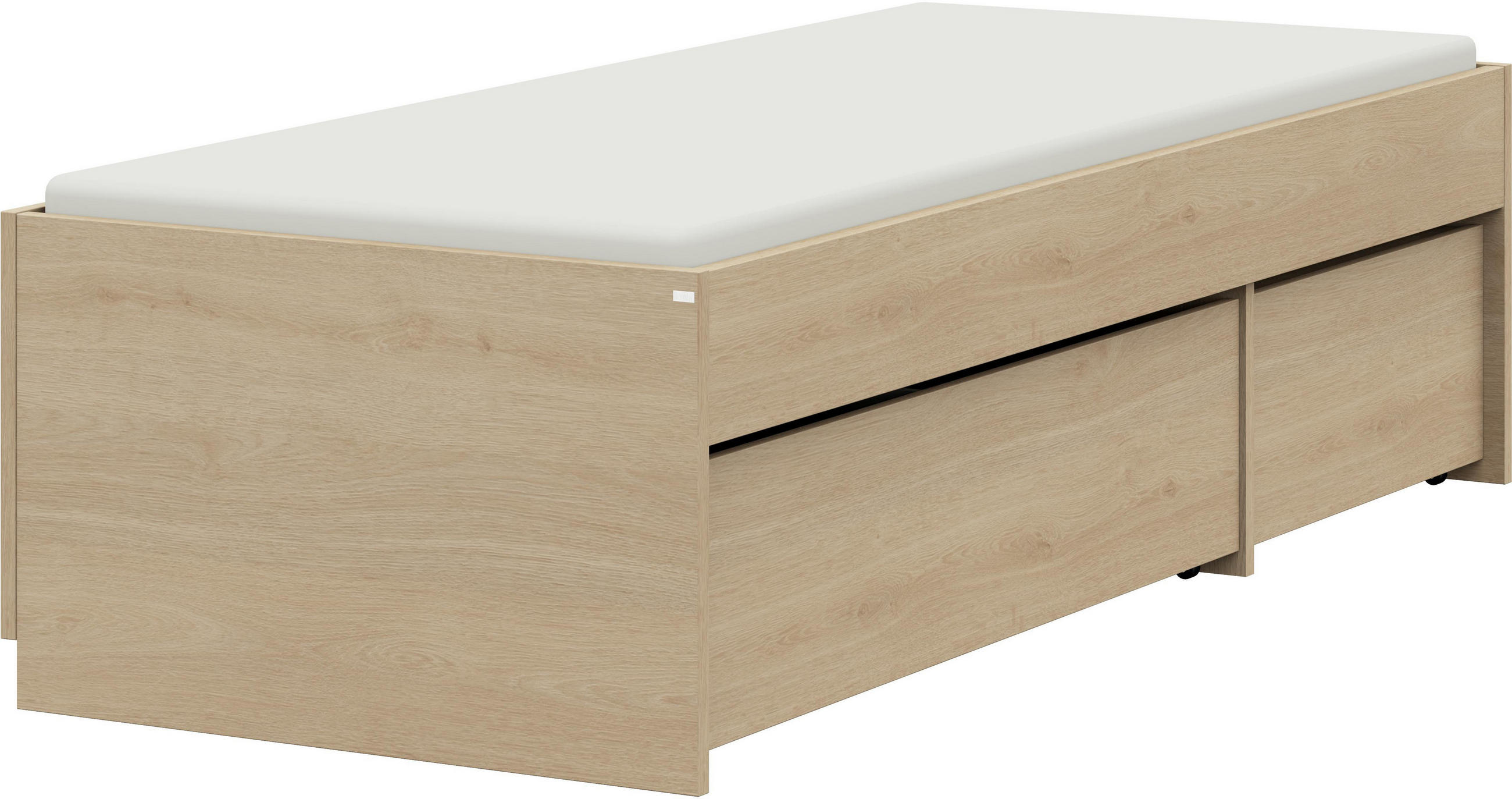 STAURAUMBETT 90/200 cm  in Eichefarben  - Eichefarben, Design, Holzwerkstoff (90/200cm) - Cantus