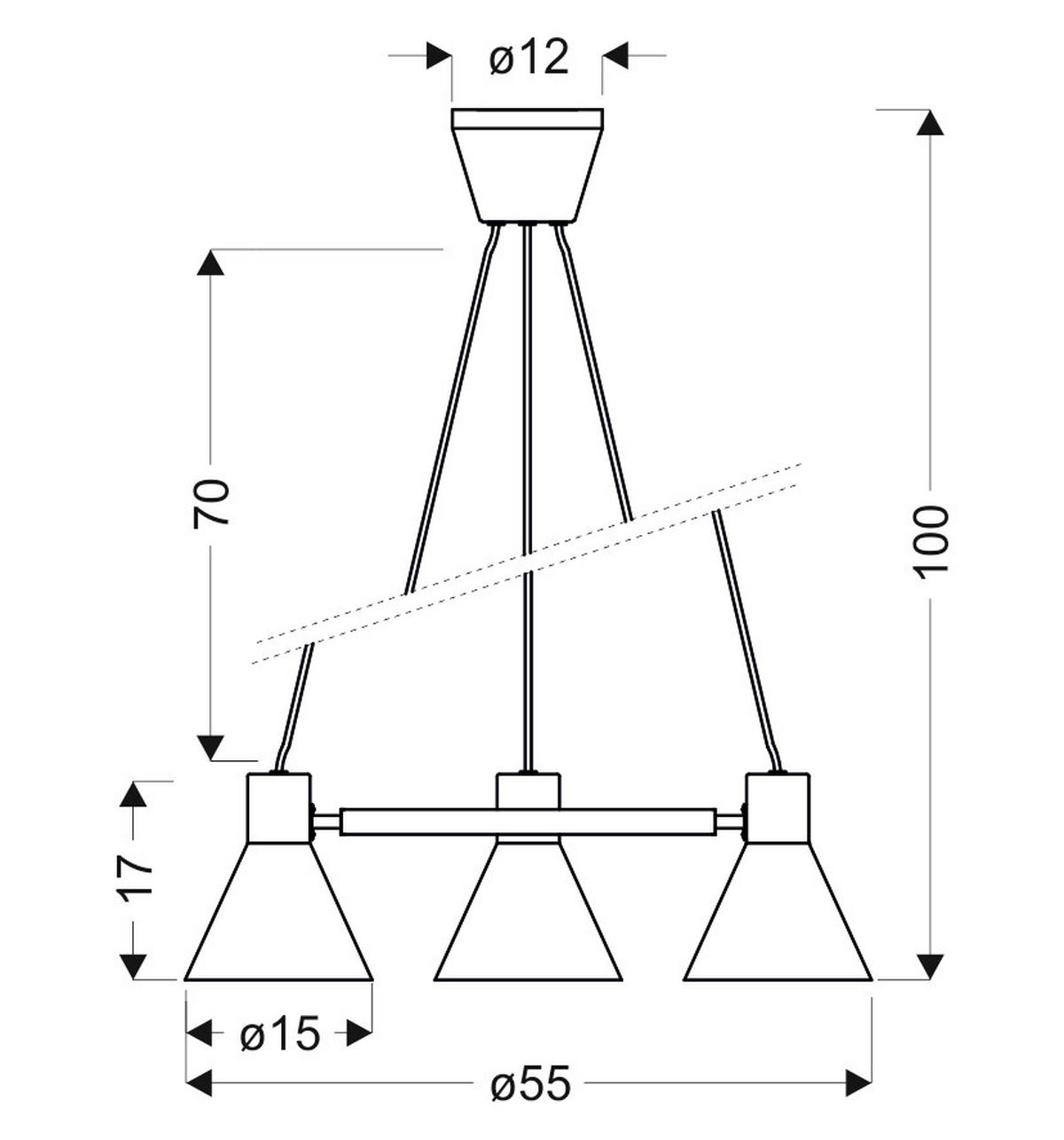 PENDELLAMPA More 55/55/100 cm  - svart/guldfärgad, Design, metall (55/55/100cm)