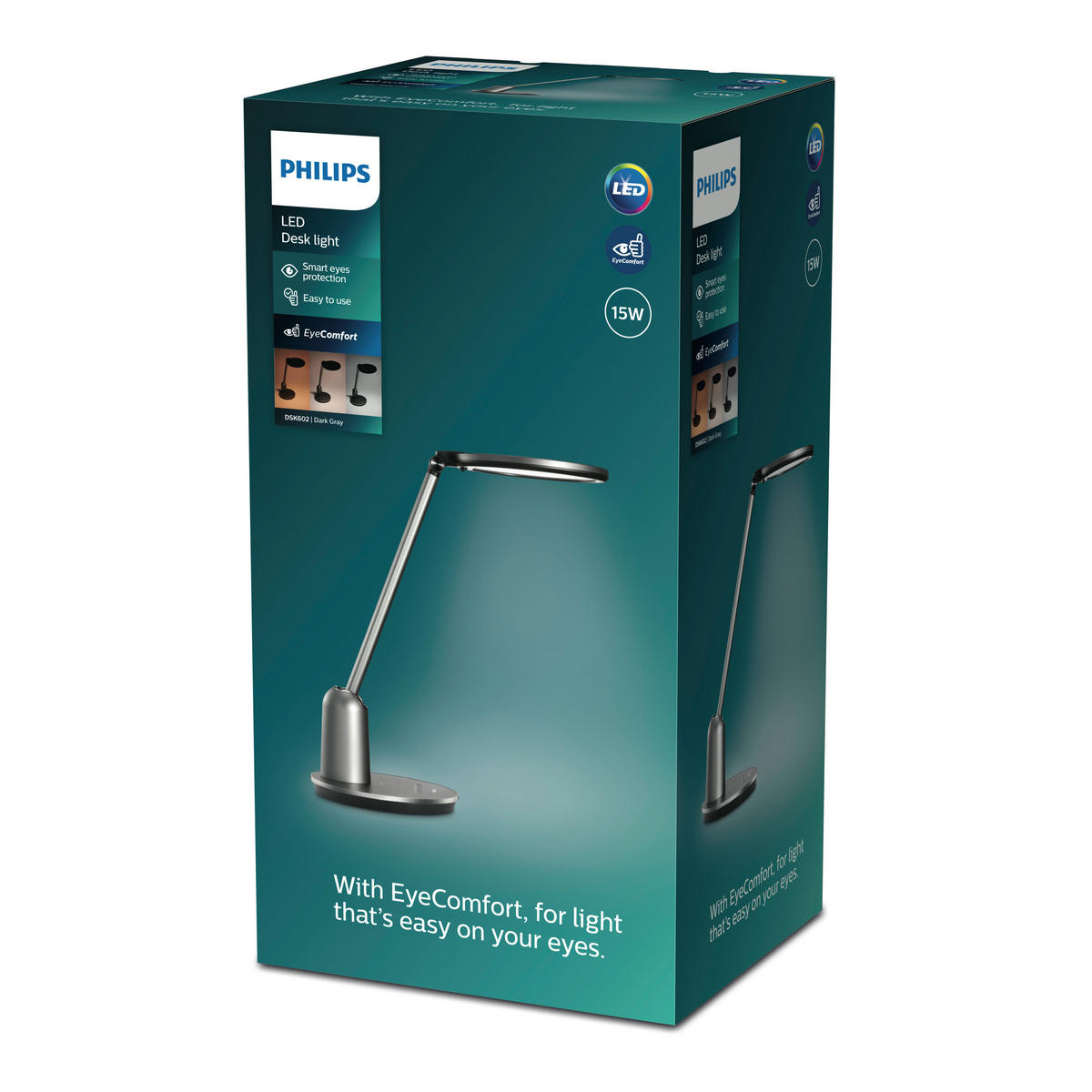 SCHREIBTISCHLEUCHTE 28/45/26 cm  - Dunkelgrau/Grau, Design, Metall (28/45/26cm) - Philips