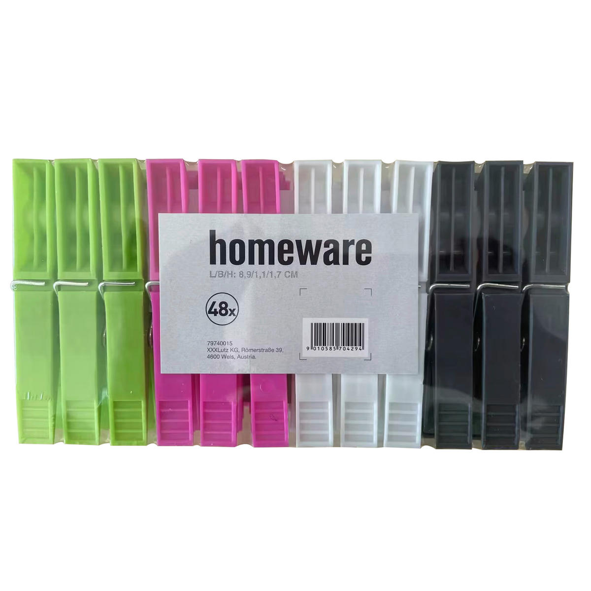 KVAČICE ZA RUBLJE - pink/bijela, Basics, metal/plastika (8,9/1,1/1,7cm) - Homeware