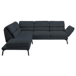 ECKSOFA in Flachgewebe Anthrazit  - Anthrazit/Schwarz, Design, Textil/Metall (212-253/256-363cm) - Dieter Knoll