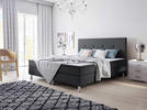 BOXSPRINGBETT 180/200 cm  in Anthrazit  - Anthrazit/Silberfarben, KONVENTIONELL, Textil/Metall (180/200cm) - MID.YOU