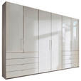 FALTTÜRENSCHRANK 300/236/58 cm 3-türig Champagner, Trüffeleichefarben  - Chromfarben/Champagner, KONVENTIONELL, Glas/Holzwerkstoff (300/236/58cm) - Venda
