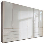 FALTTÜRENSCHRANK 300/236/58 cm 3-türig Champagner, Trüffeleichefarben  - Chromfarben/Champagner, KONVENTIONELL, Glas/Holzwerkstoff (300/236/58cm) - Venda