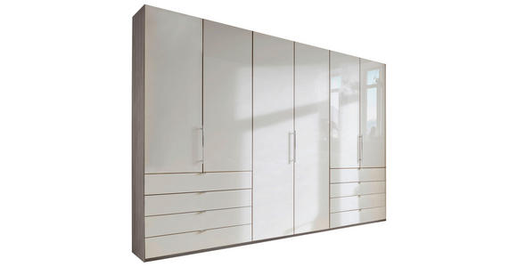 FALTTÜRENSCHRANK 300/236/58 cm 3-türig Champagner, Trüffeleichefarben  - Chromfarben/Champagner, KONVENTIONELL, Glas/Holzwerkstoff (300/236/58cm) - Venda