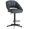 BARHOCKER Echtleder Schwarz Eisen Sitzfläche 360° drehbar, automatische Rückholfunktion  - Schwarz, Design, Leder/Metall (56/96-120/59cm) - Dieter Knoll
