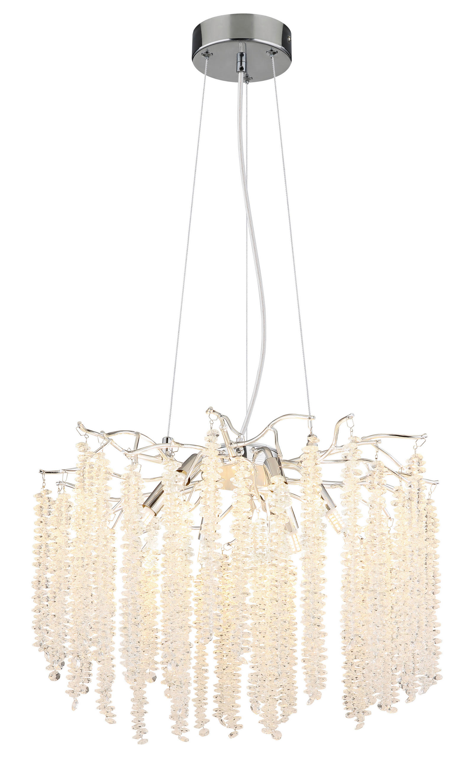 HÄNGELEUCHTE 50/120 cm  - Klar/Chromfarben, Design, Glas/Kunststoff (50/120cm) - Globo