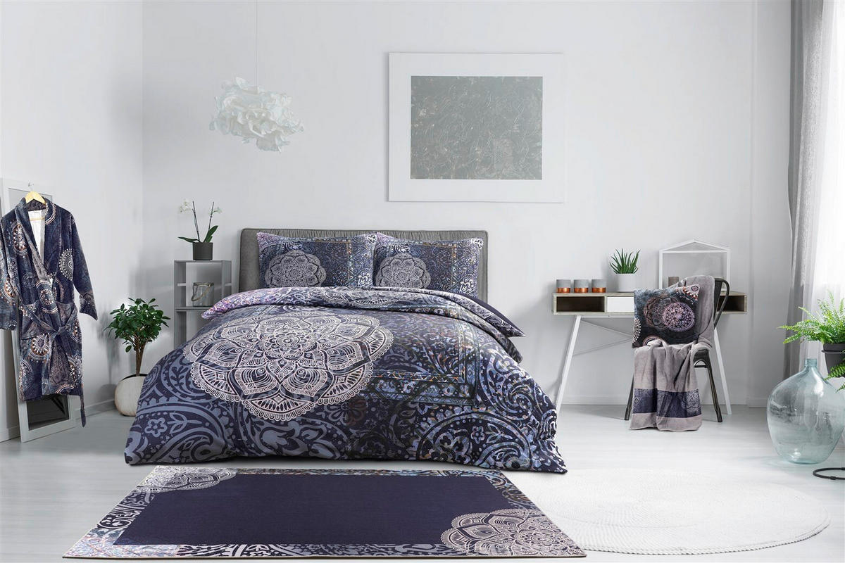 Covor Cu Țesătură Plată  - albastru/multicolor, Basics, textil (130/190cm) - Kayoom
