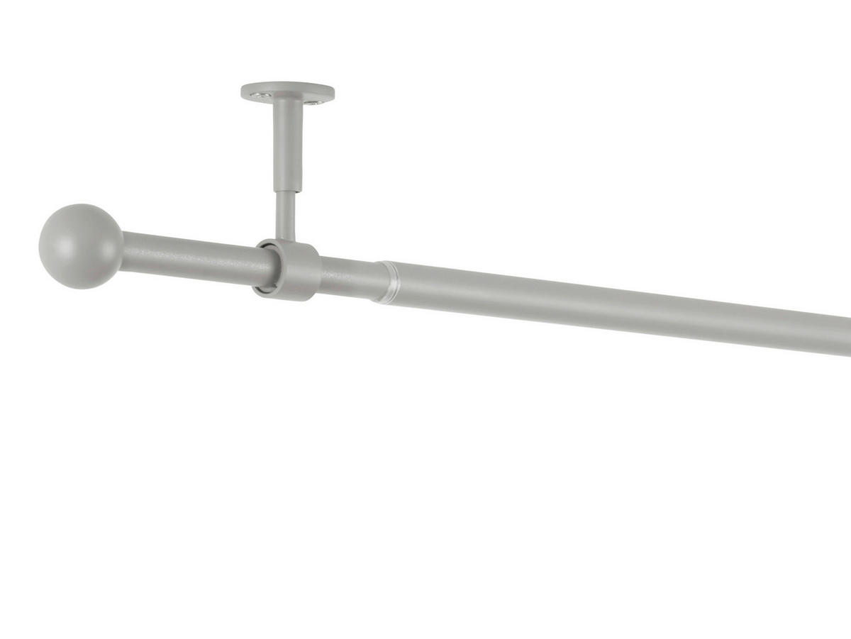 VORHANGSTANGENSET   - Hellgrau, Basics, Metall (120/8/3.3cm)
